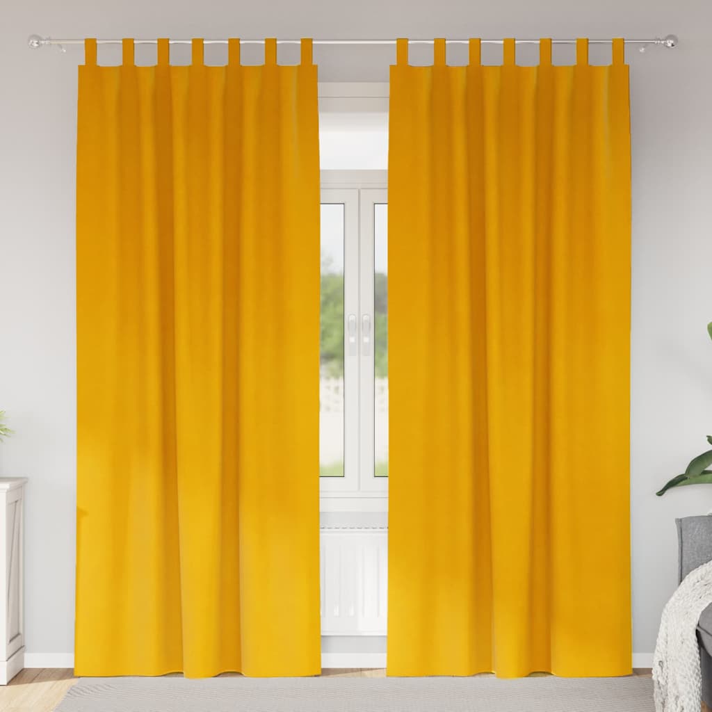 Verdunkelungsvorhänge 2 Pcs Samt Senfgelb