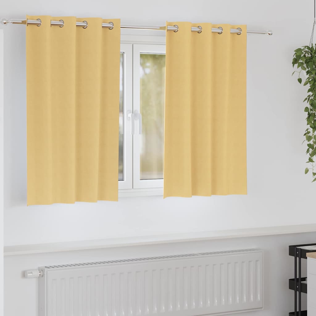 Verdunkelungs-Vorhänge Mit Ringen 2 Pcs 140 X Beige