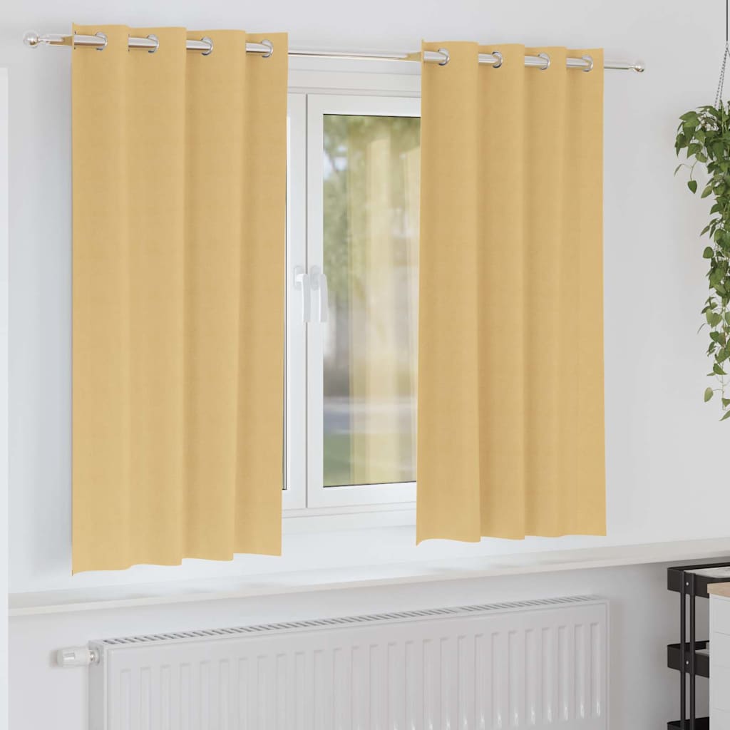 Verdunkelungs-Vorhänge Mit Ringen 2 Pcs 140 X Beige