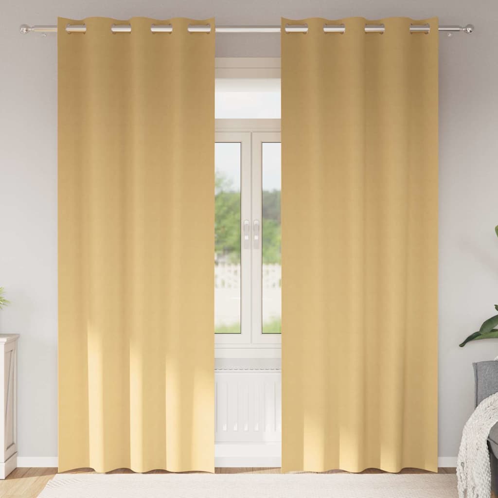 Verdunkelungs-Vorhänge Mit Ringen 2 Pcs 140 X Beige