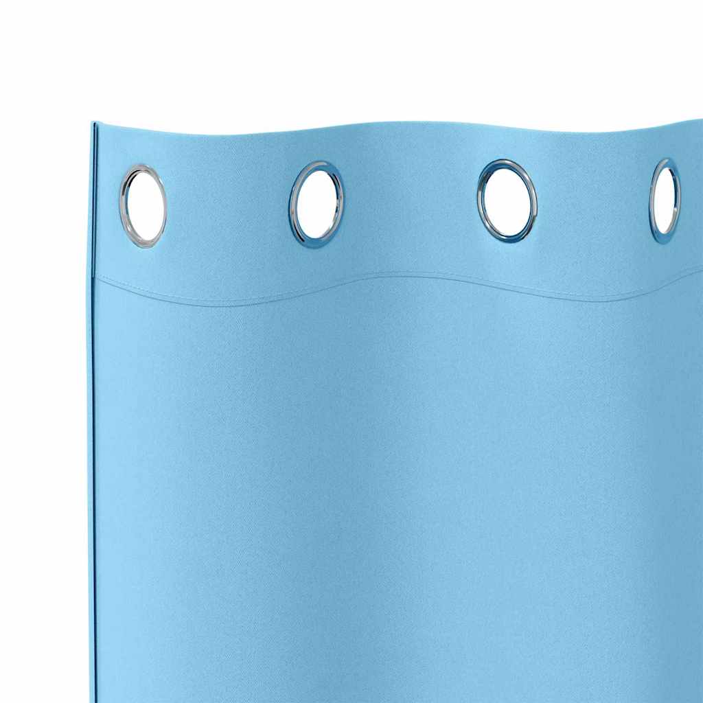 Verdunkelungs-Vorhänge Mit Ringen 2 Pcs Himmelblau 140 X Hellblau