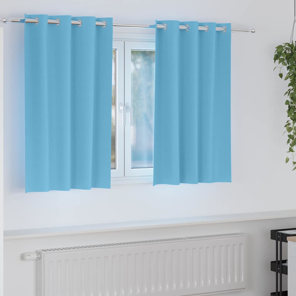 Verdunkelungs-Vorhänge Mit Ringen 2 Pcs Himmelblau 140 X Hellblau