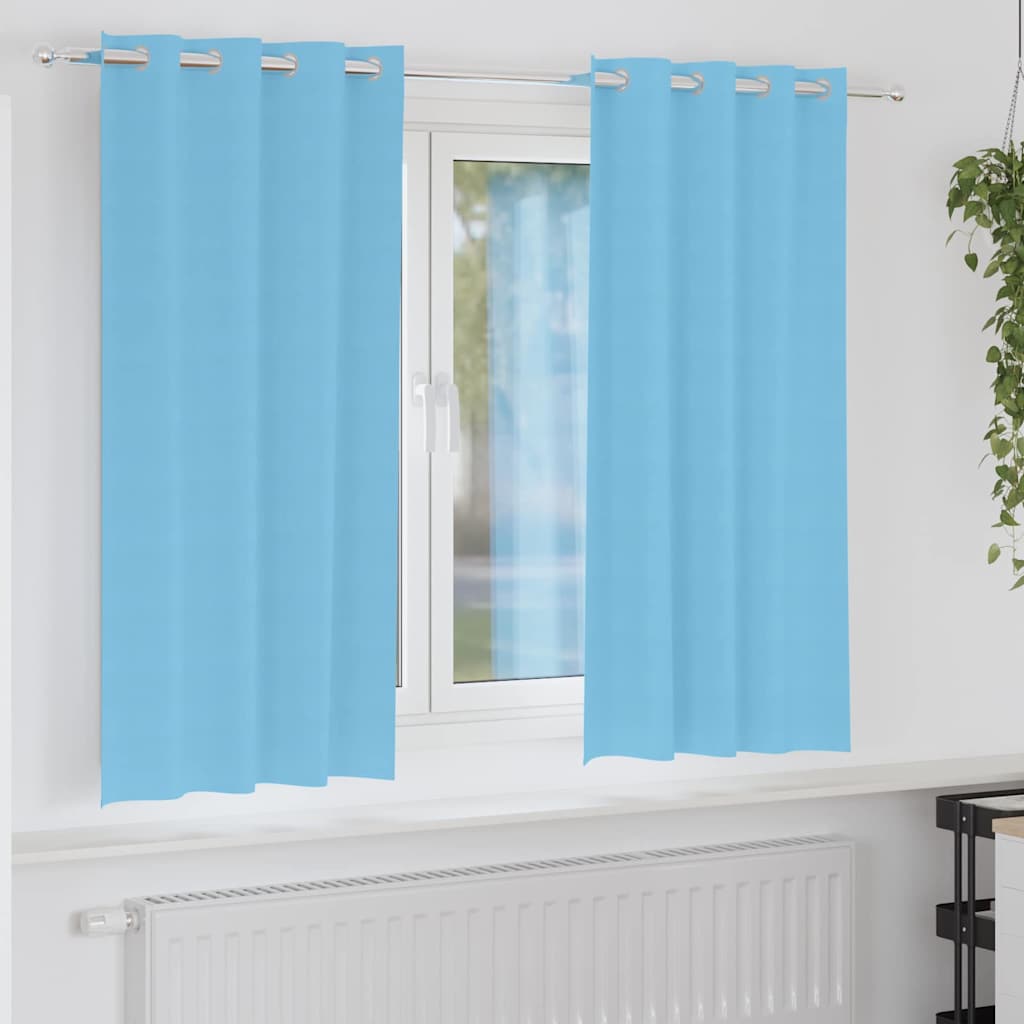 Verdunkelungs-Vorhänge Mit Ringen 2 Pcs Himmelblau 140 X Hellblau