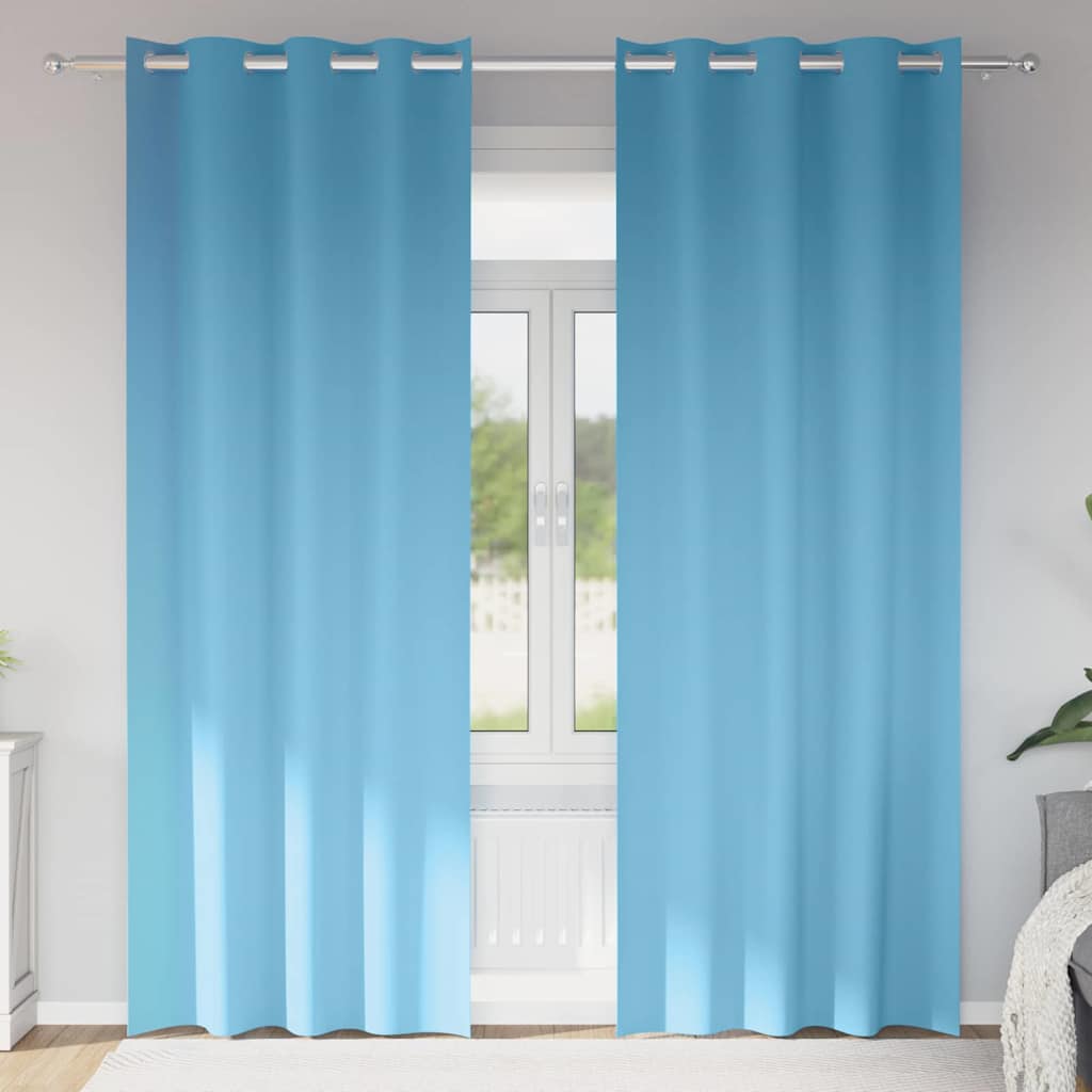Verdunkelungs-Vorhänge Mit Ringen 2 Pcs Himmelblau 140 X Hellblau
