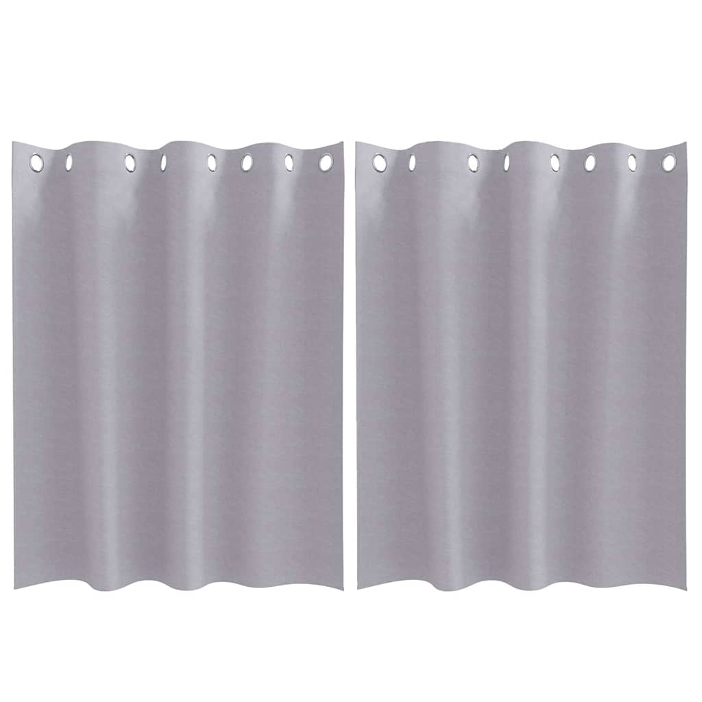 Verdunkelungs-Vorhänge Mit Ringen 2 Pcs Metallic Grau Metallgrau