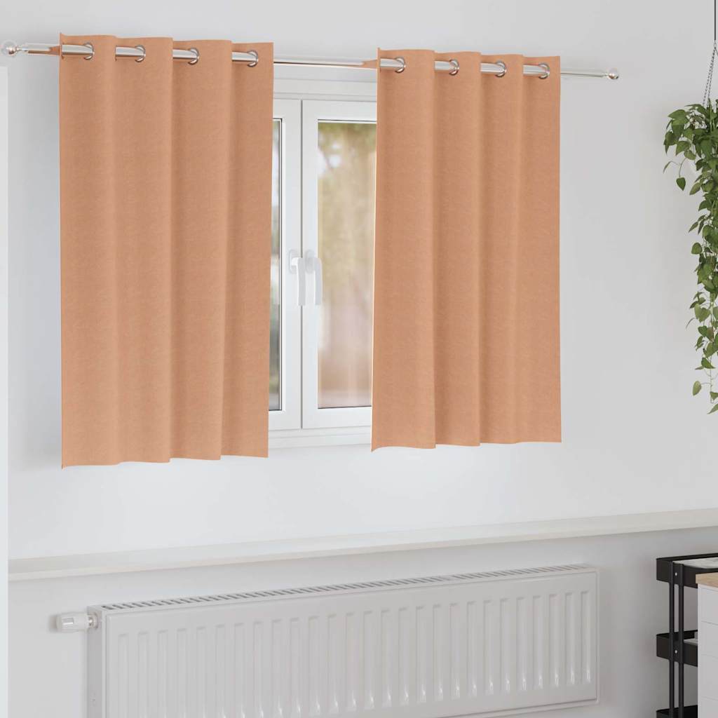 Verdunkelungs-Vorhänge Mit Ringen 2 Pcs 140 X Hellbraun