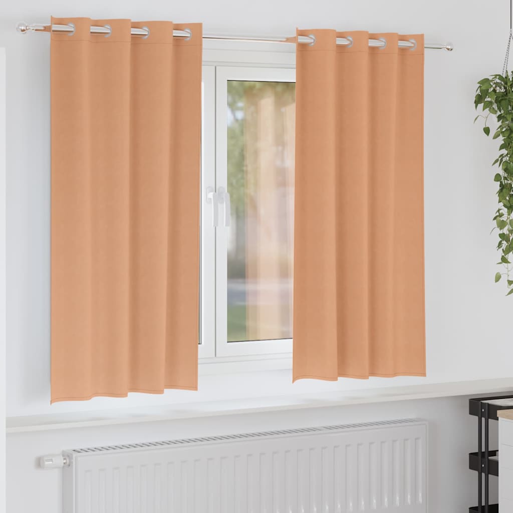 Verdunkelungs-Vorhänge Mit Ringen 2 Pcs 140 X Hellbraun