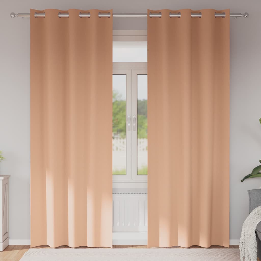 Verdunkelungs-Vorhänge Mit Ringen 2 Pcs 140 X Hellbraun