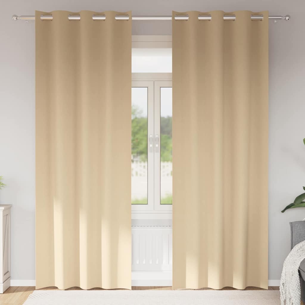 Verdunkelungs-Vorhänge Mit Ringen 2 Pcs 140 X Creme