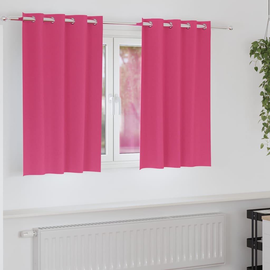Verdunkelungs-Vorhänge Mit Ringen 2 Pcs Helles Pink Hellrosa