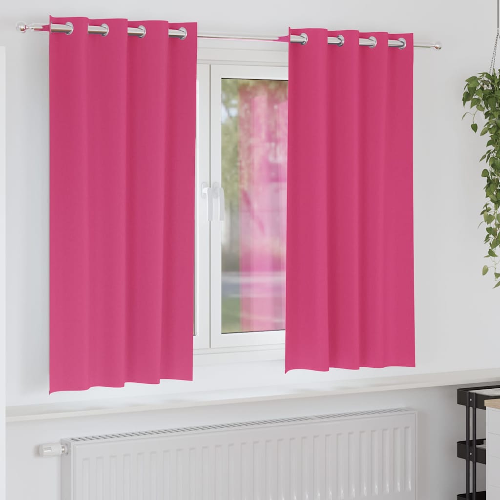 Verdunkelungs-Vorhänge Mit Ringen 2 Pcs Helles Pink Hellrosa
