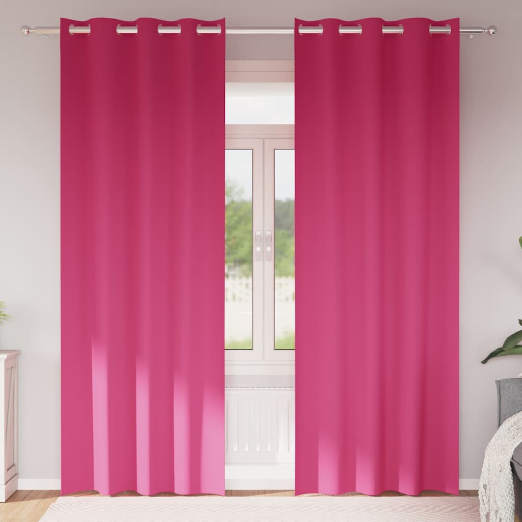 Verdunkelungs-Vorhänge Mit Ringen 2 Pcs Helles Pink Hellrosa