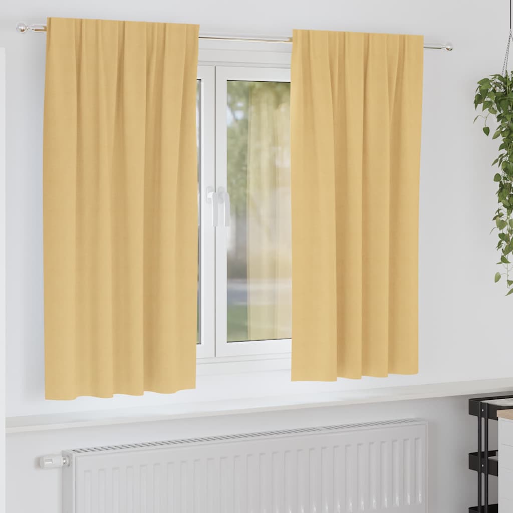 Verdunkelungs-Vorhänge Mit Ringen 2 Pcs 140 X Beige