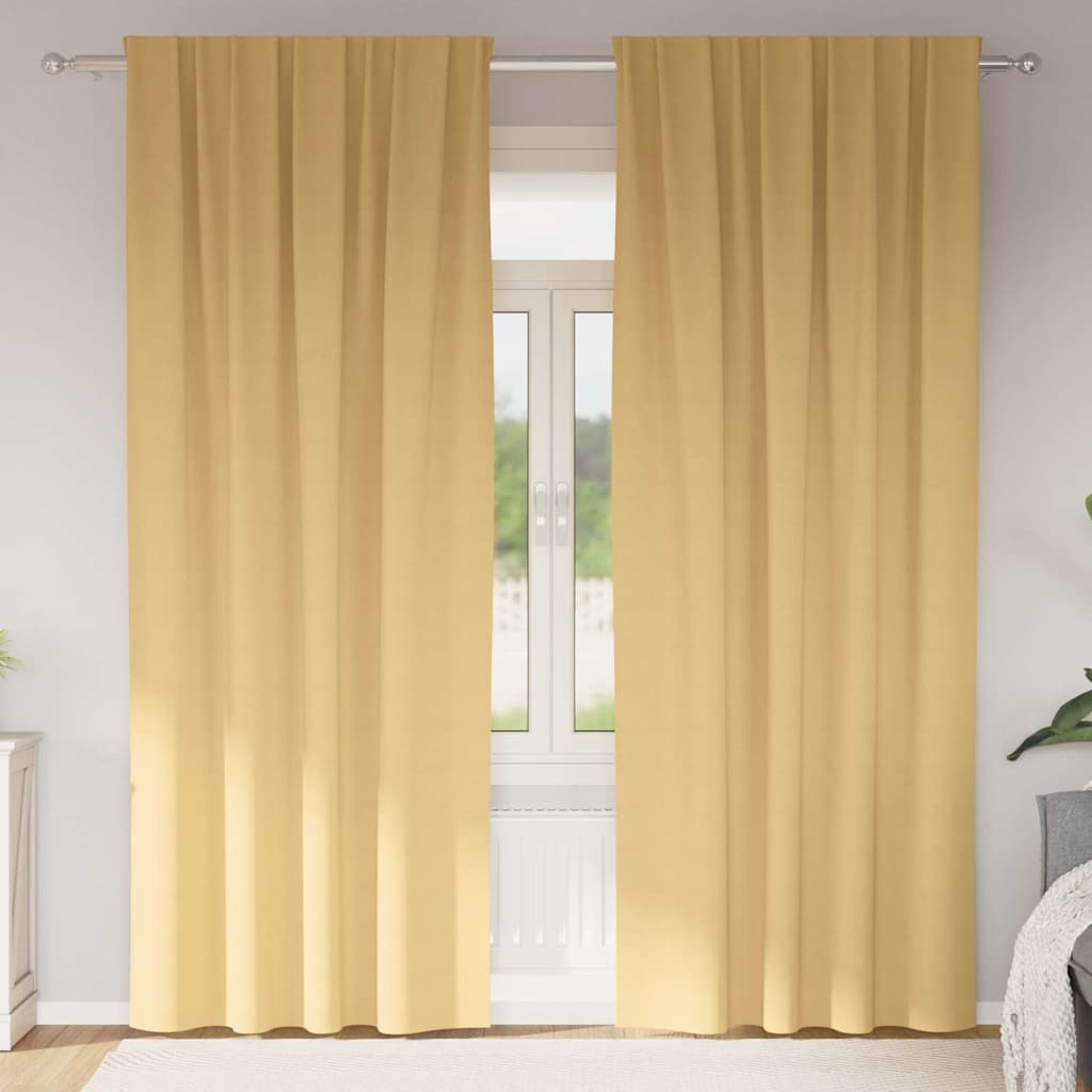 Verdunkelungs-Vorhänge Mit Ringen 2 Pcs 140 X Beige