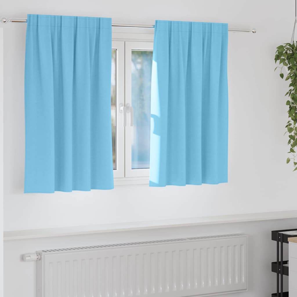 Verdunkelungs-Vorhänge Mit Ringen 2 Pcs Himmelblau 140 X Hellblau