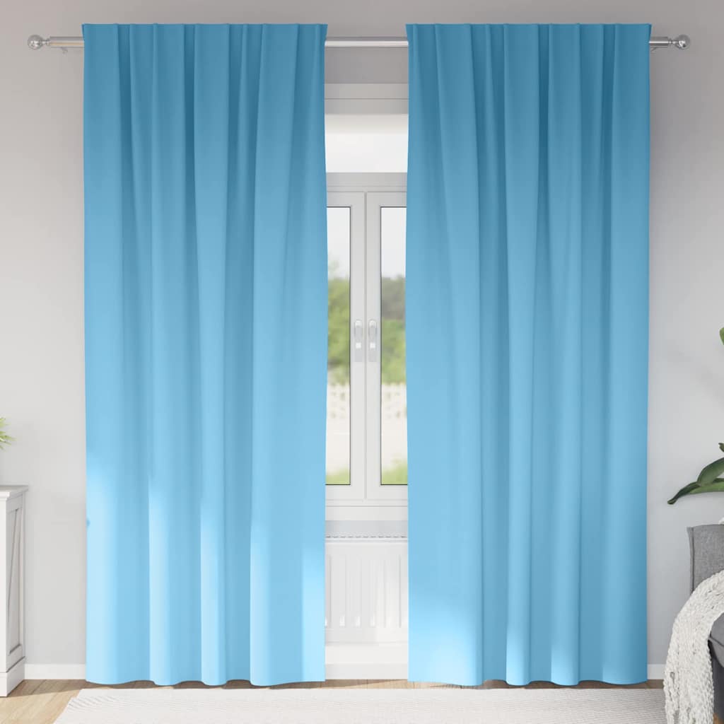 Verdunkelungs-Vorhänge Mit Ringen 2 Pcs Himmelblau 140 X Hellblau
