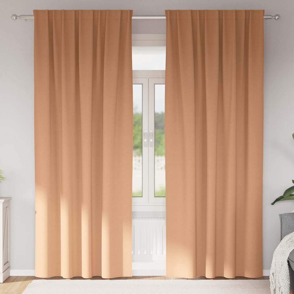Verdunkelungs-Vorhänge Mit Ringen 2 Pcs 140 X Hellbraun