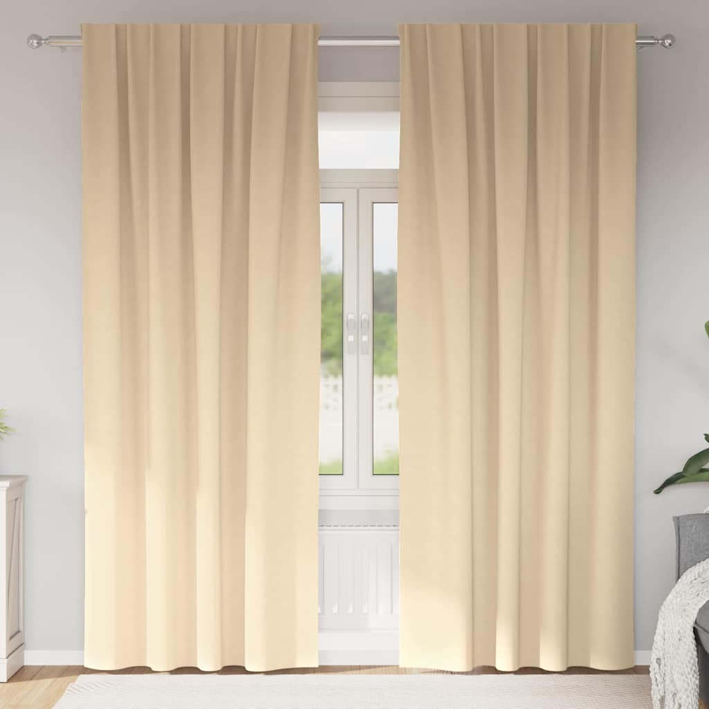 Verdunkelungs-Vorhänge Mit Ringen 2 Pcs 140 X Creme