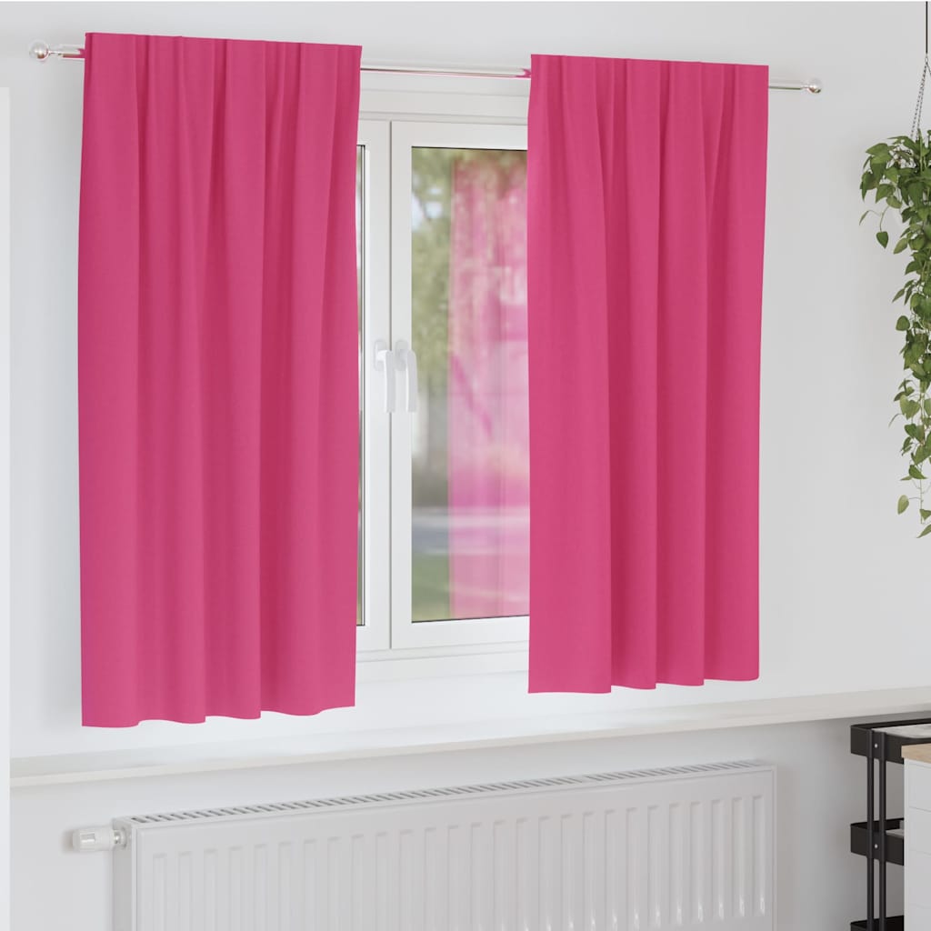 Verdunkelungs-Vorhänge Mit Ringen 2 Pcs Helles Pink Hellrosa
