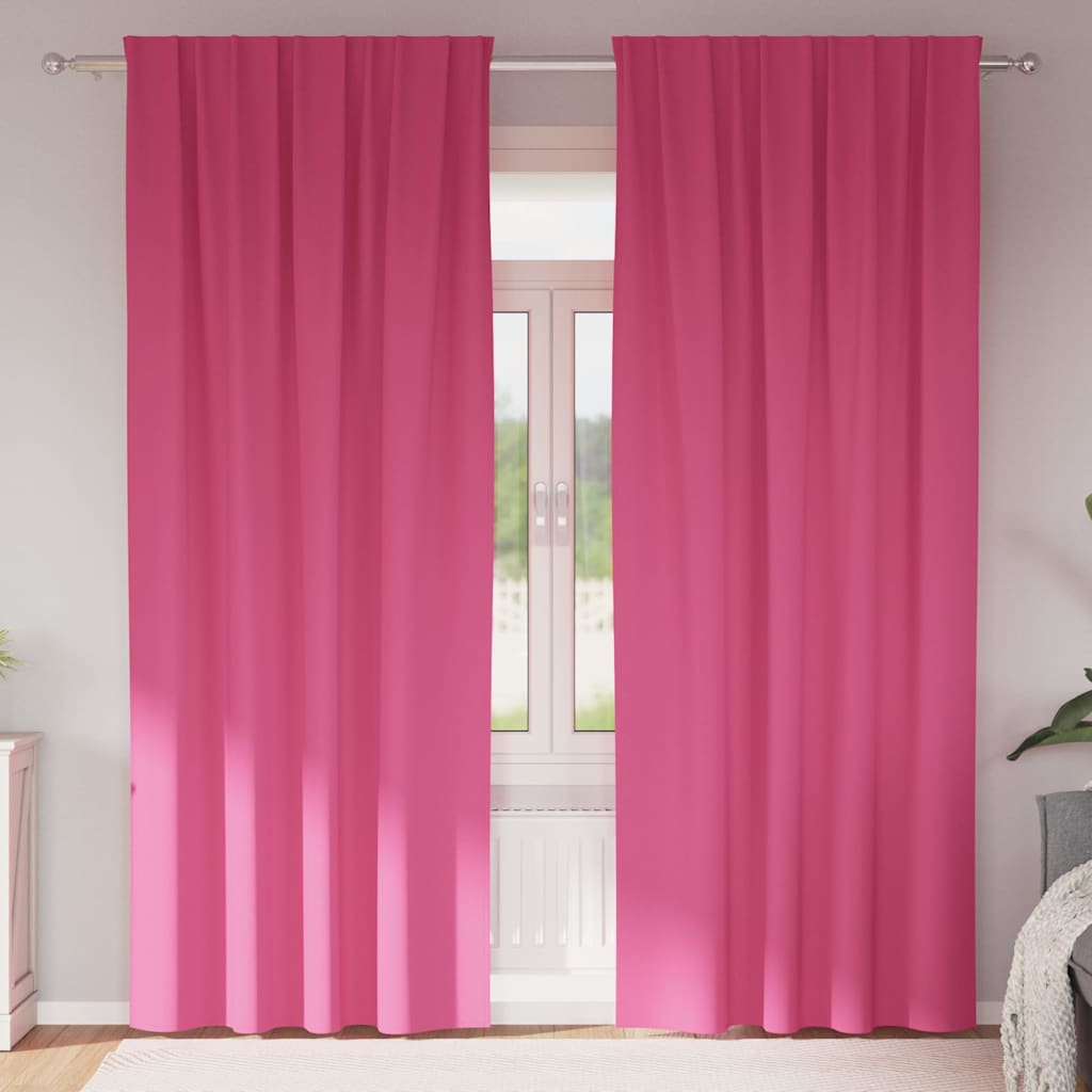 Verdunkelungs-Vorhänge Mit Ringen 2 Pcs Helles Pink Hellrosa