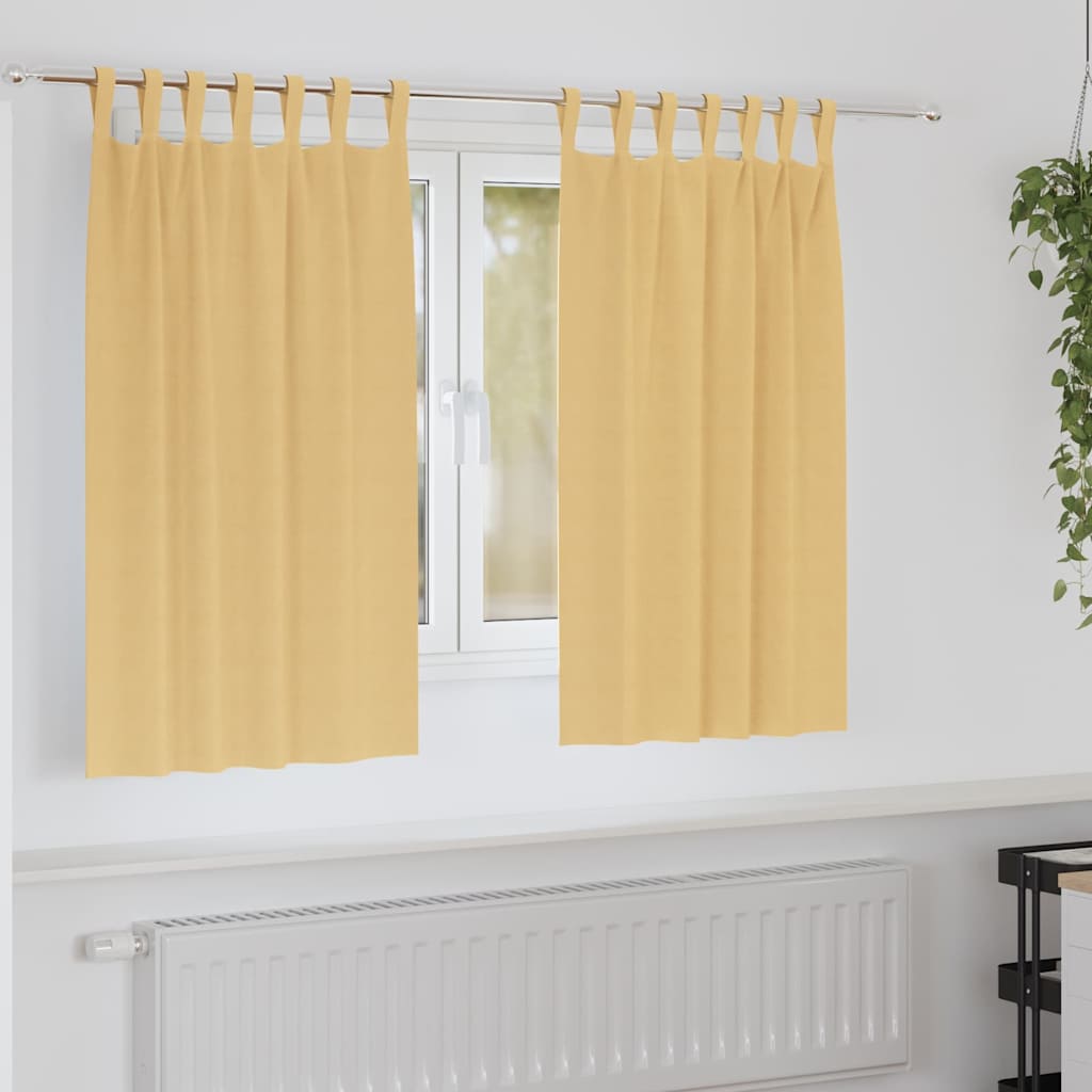 Verdunkelungs-Vorhänge Mit Ringen 2 Pcs 140 X Beige