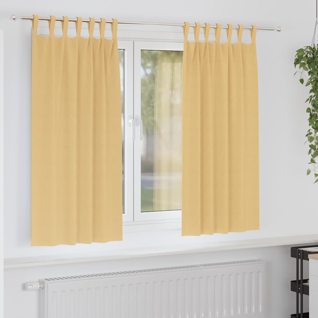 Verdunkelungs-Vorhänge Mit Ringen 2 Pcs 140 X Beige