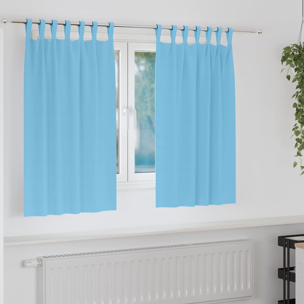 Verdunkelungs-Vorhänge Mit Ringen 2 Pcs Himmelblau 140 X Hellblau
