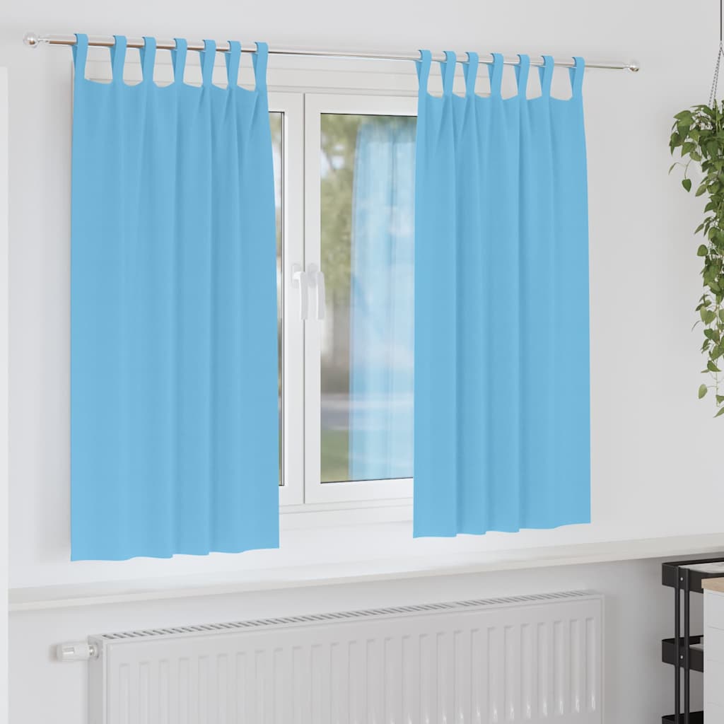 Verdunkelungs-Vorhänge Mit Ringen 2 Pcs Himmelblau 140 X Hellblau