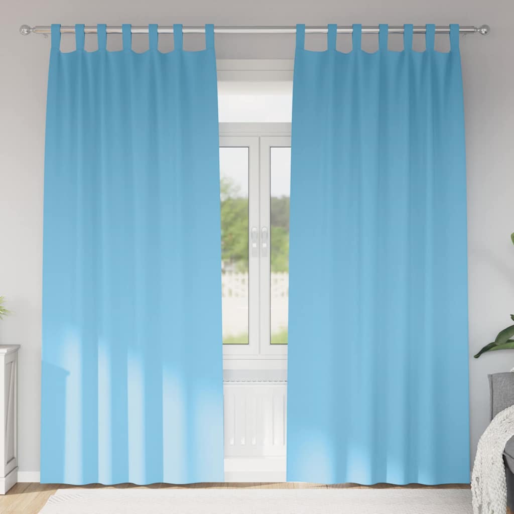 Verdunkelungs-Vorhänge Mit Ringen 2 Pcs Himmelblau 140 X Hellblau