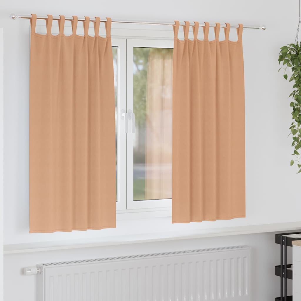 Verdunkelungs-Vorhänge Mit Ringen 2 Pcs 140 X Hellbraun