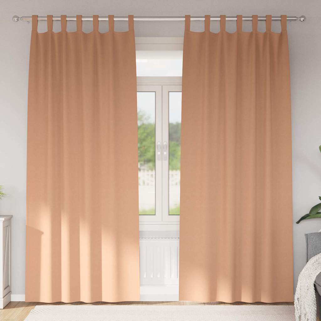 Verdunkelungs-Vorhänge Mit Ringen 2 Pcs 140 X Hellbraun