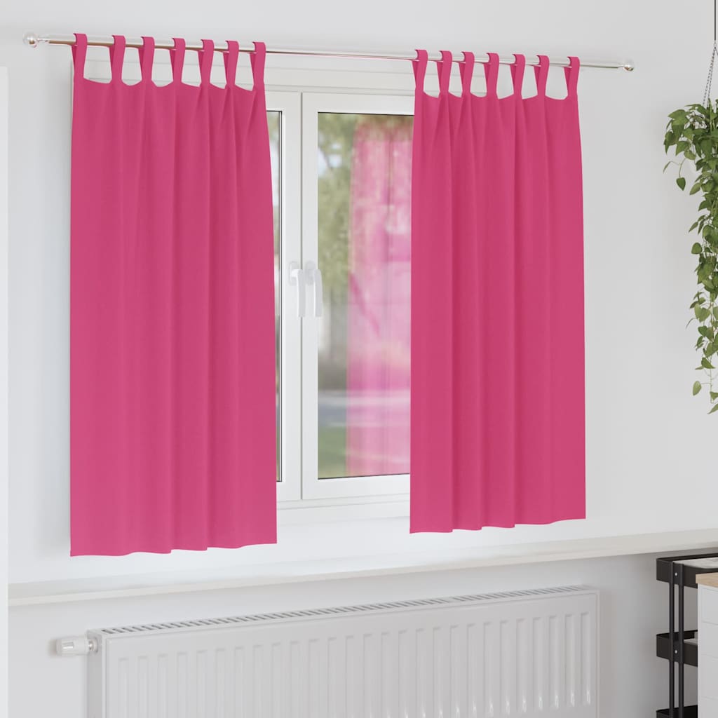 Verdunkelungs-Vorhänge Mit Ringen 2 Pcs Helles Pink Hellrosa
