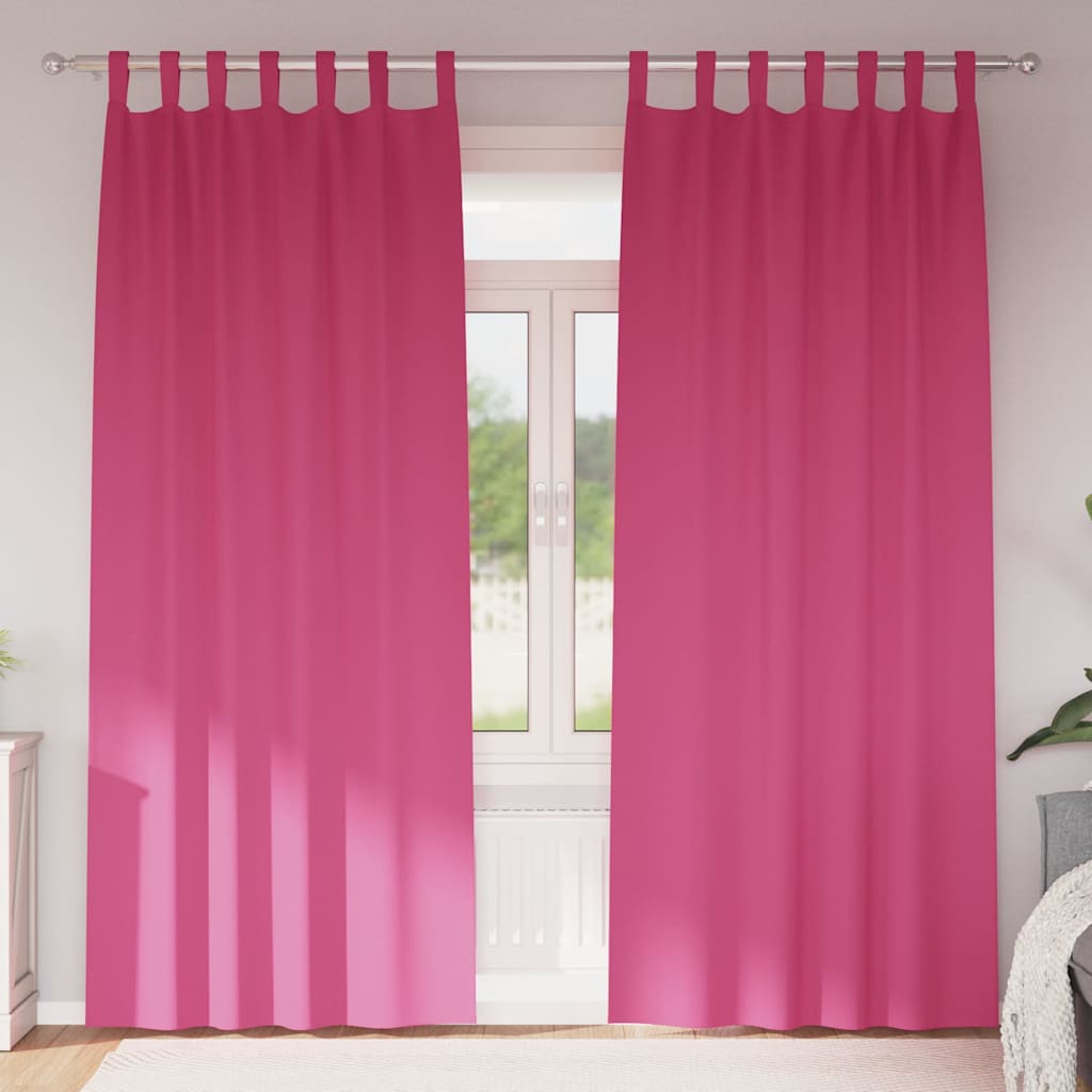 Verdunkelungs-Vorhänge Mit Ringen 2 Pcs Helles Pink Hellrosa