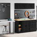Garagenschränke 2 Stk. Holzwerkstoff Schwarz