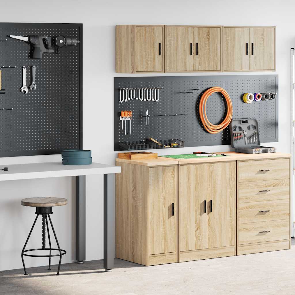 Garagenschränke 2 Stk. Sonoma-Eiche Holzwerkstoff Sonoma Eiche