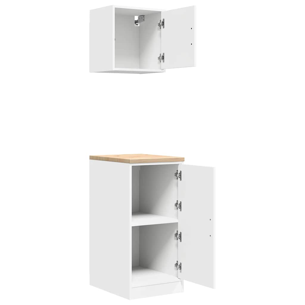 Garagenschränke 2 Stk. Holzwerkstoff Weiß