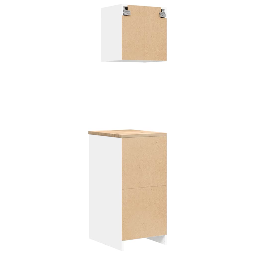 Garagenschränke 2 Stk. Holzwerkstoff Weiß
