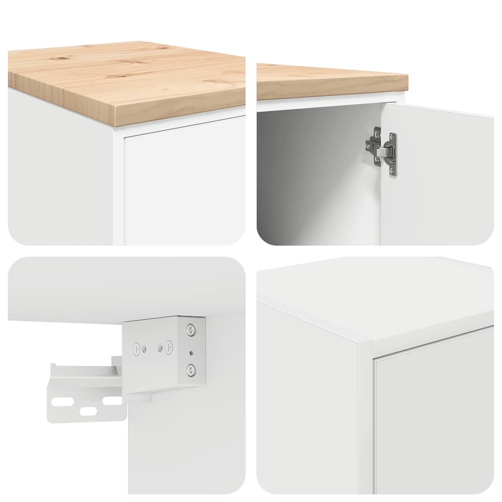 Garagenschränke 2 Stk. Holzwerkstoff Weiß