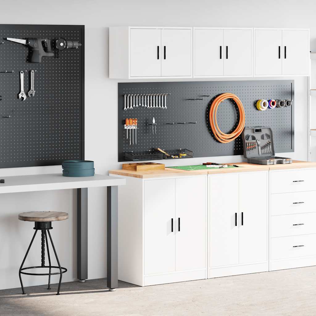 Garagenschränke 2 Stk. Holzwerkstoff Weiß