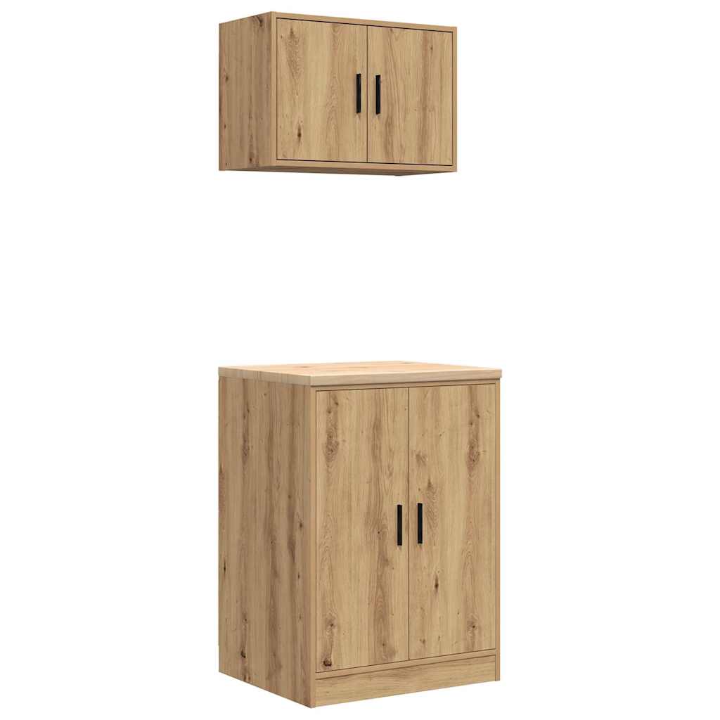 Garagenschränke 2 Stk. Artisan-Eiche Holzwerkstoff Artisian Oak