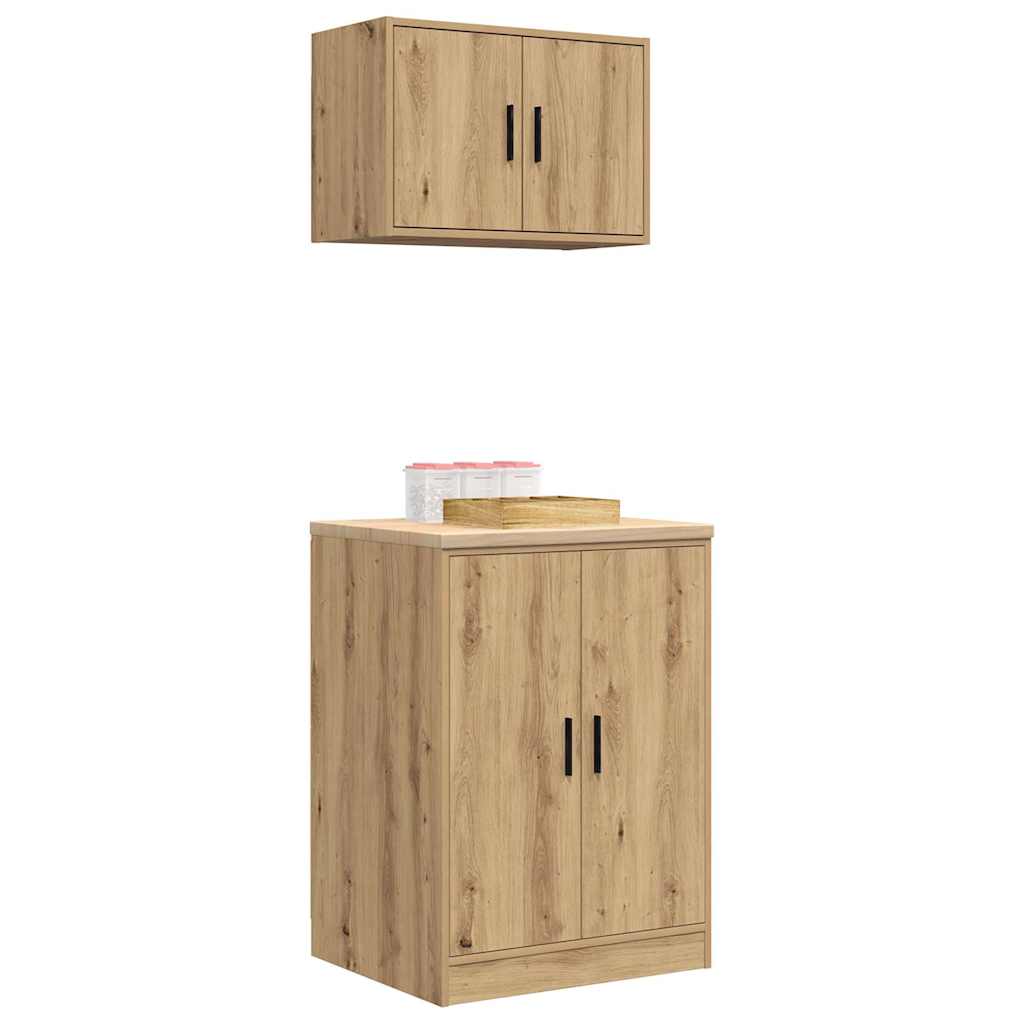 Garagenschränke 2 Stk. Artisan-Eiche Holzwerkstoff Artisian Oak