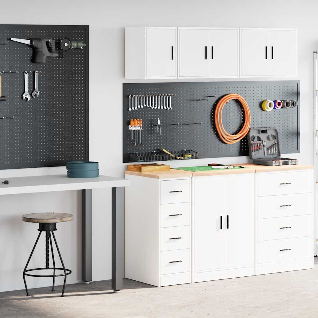 Garagenschränke 2 Stk. Holzwerkstoff Weiß