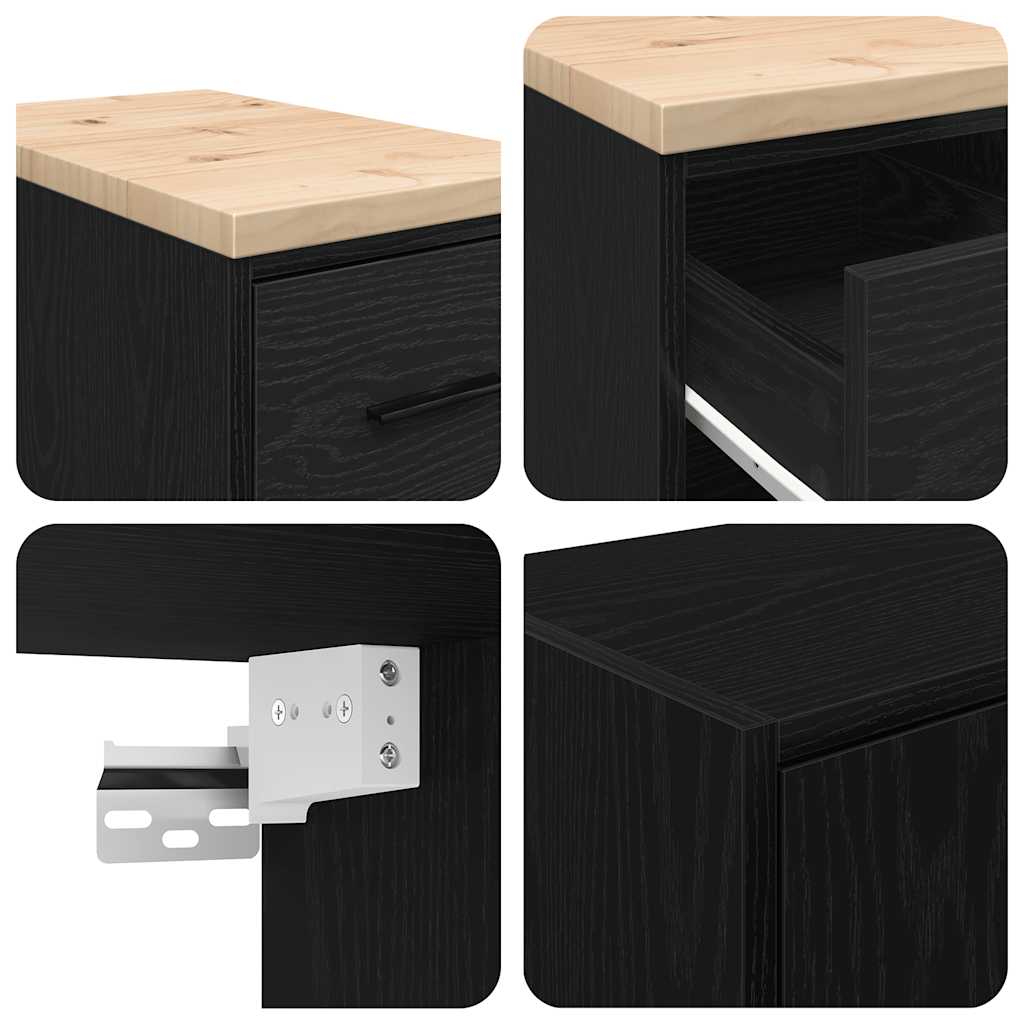 Garagenschränke 2 Stk. Holzwerkstoff Schwarz
