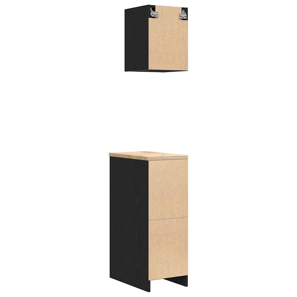 Garagenschränke 2 Stk. Holzwerkstoff Schwarz