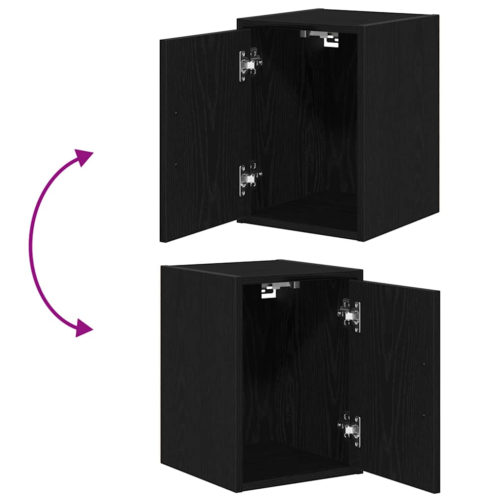 Garagenschränke 2 Stk. Holzwerkstoff Schwarz