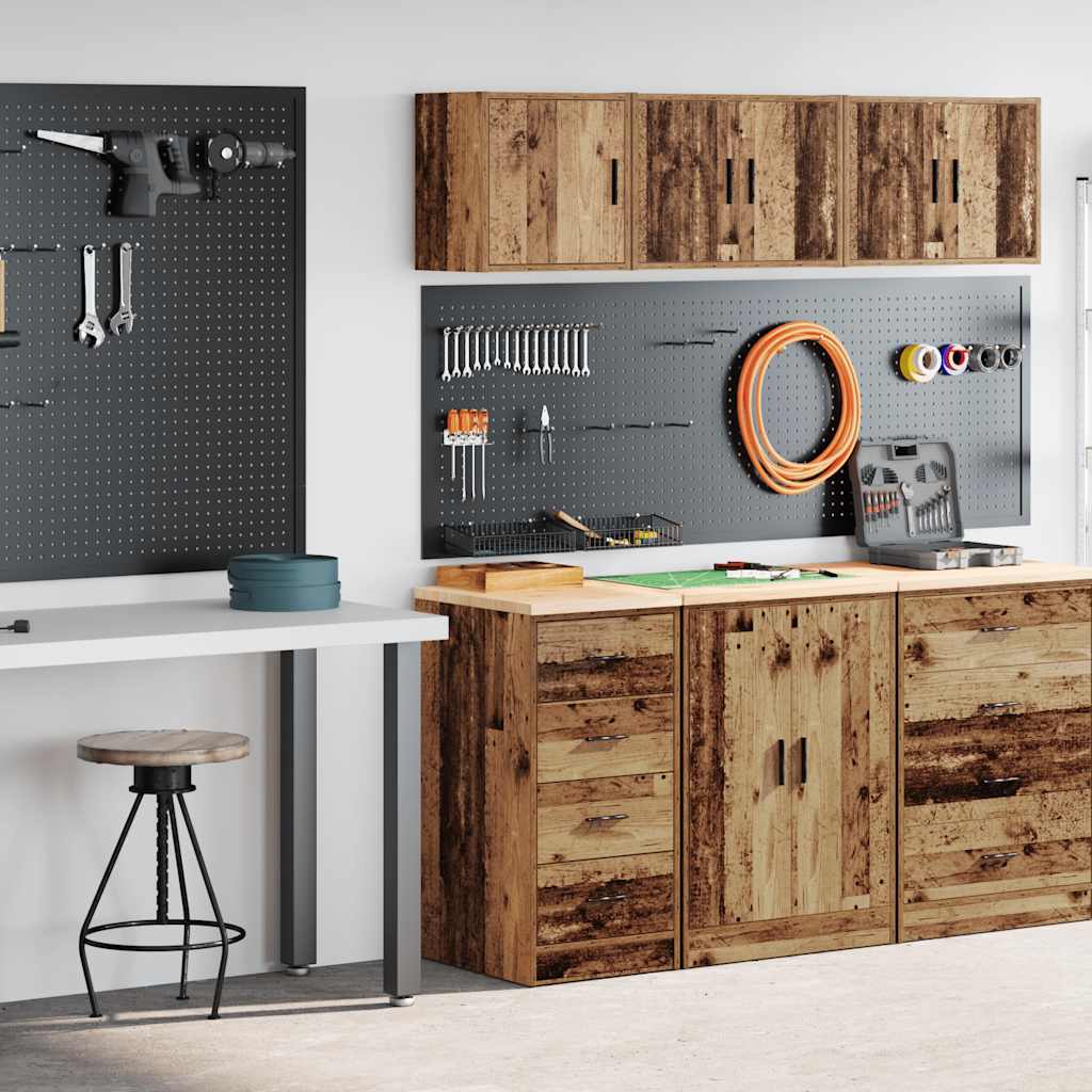 Garagenschränke 2 Stk. -Optik Holzwerkstoff Altholz