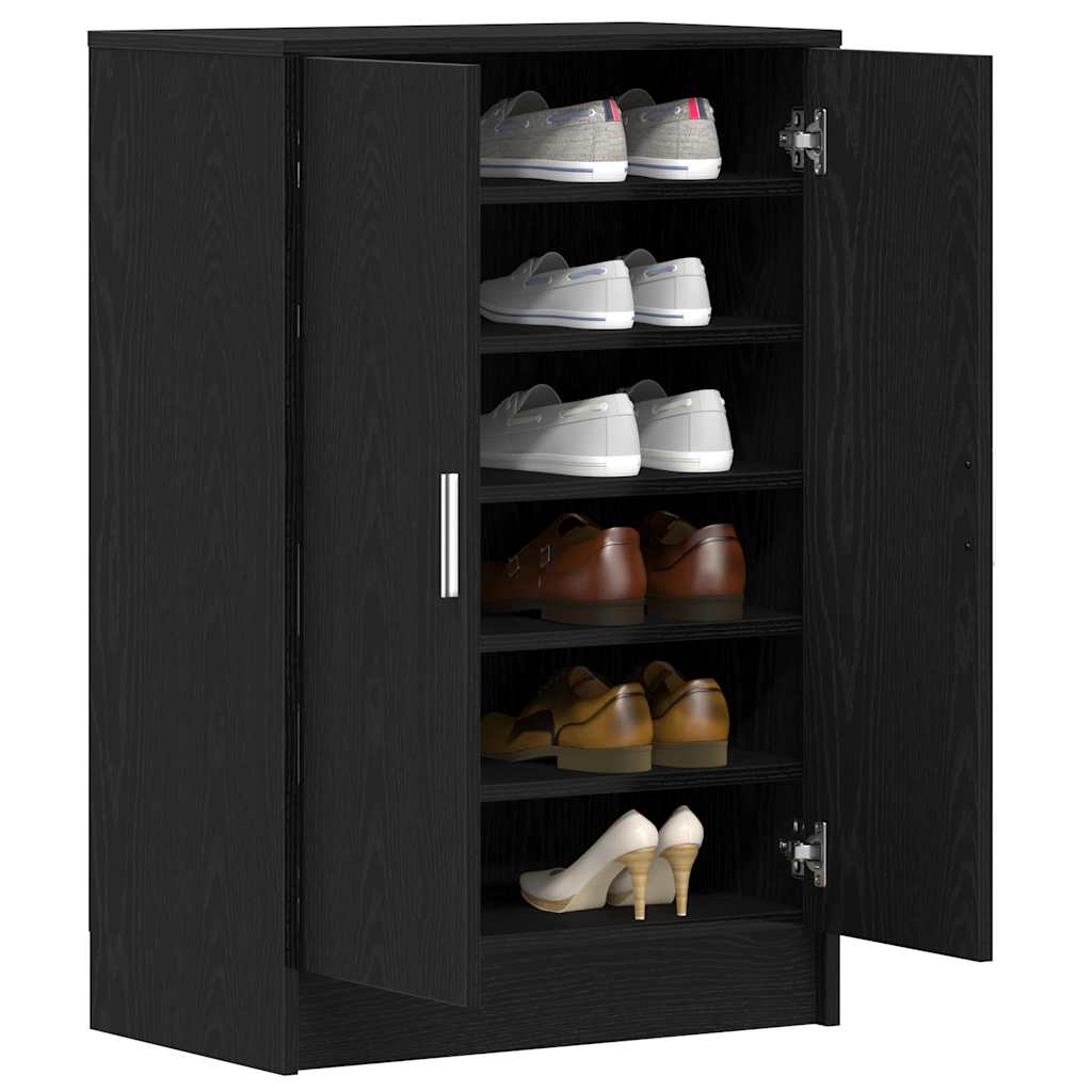 Schuhschrank Schwarz Eichen-Optik Holzwerkstoff Schwarze Eiche