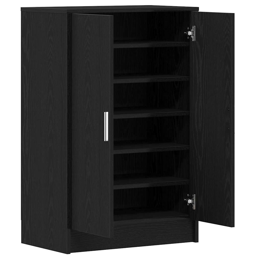 Schuhschrank Schwarz Eichen-Optik Holzwerkstoff Schwarze Eiche