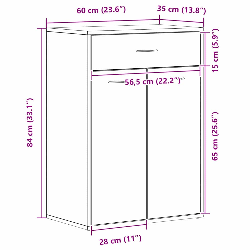 Schuhregal 60 X 35 X 84 Cm Holzwerkstoff