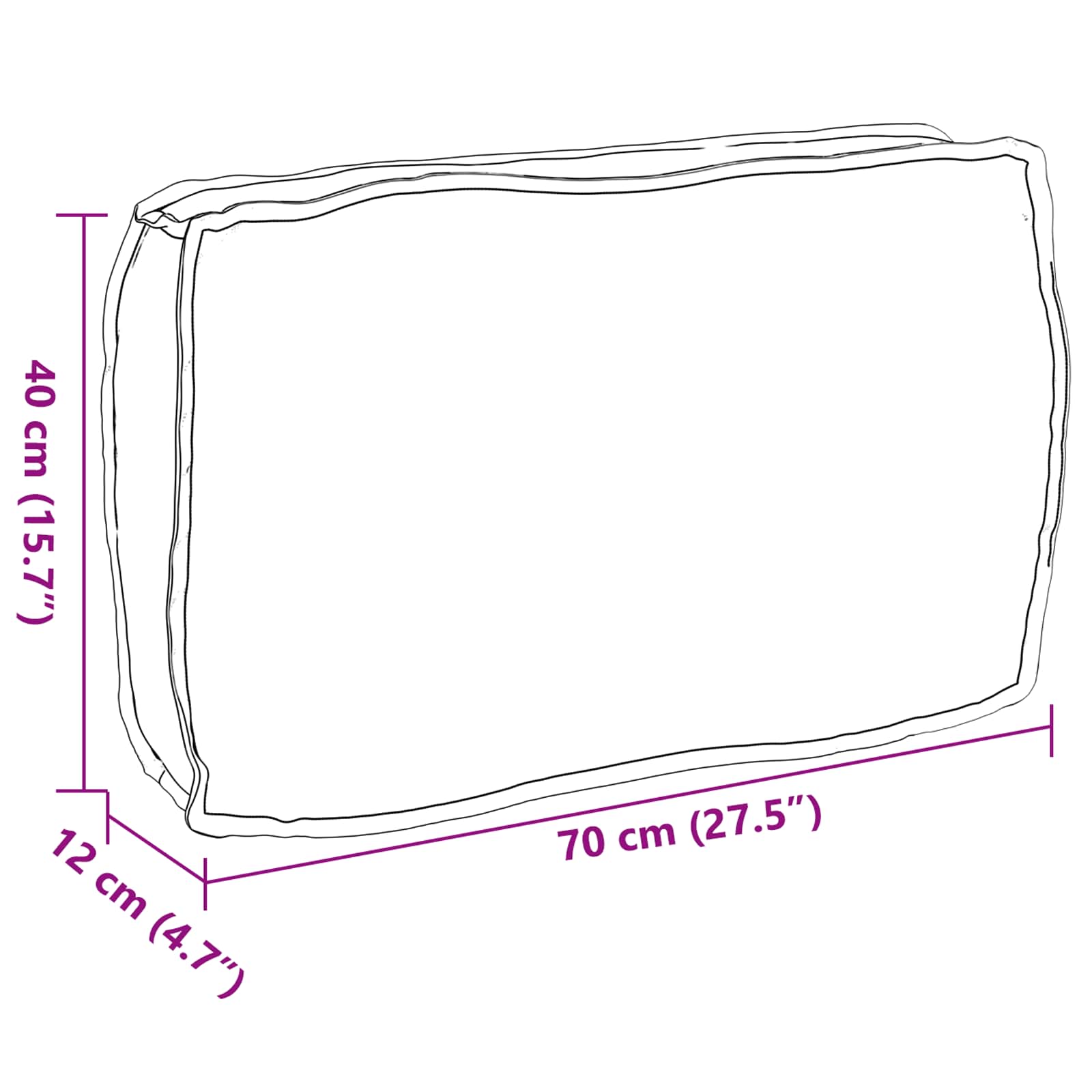 Kissen 70 X 40 X 12 Cm Oxford-Stoff